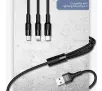 Kabel USAMS 3w1 2A lightning/microUSB/USB-C 1,5m Czarny
