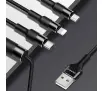 Kabel USAMS 3w1 2A lightning/microUSB/USB-C 1,5m Czarny