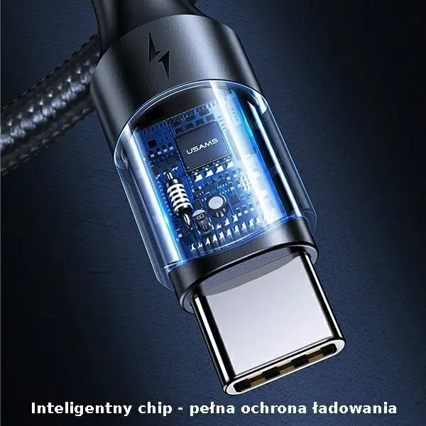 Kabel USAMS USB-C do USB-C 100W PD Fast Charge 3m Czarny