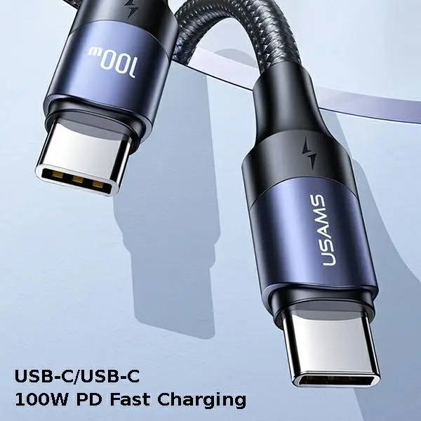 Kabel USAMS USB-C do USB-C 100W PD Fast Charge 3m Czarny
