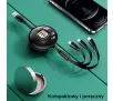 Kabel USAMS 3w1 USB do lightning/microUSB/USB-C 1m Niebieski