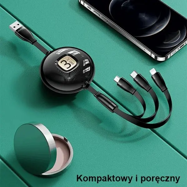 Kabel USAMS 3w1 USB do lightning/microUSB/USB-C 1m Niebieski