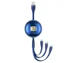 Kabel USAMS 3w1 USB do lightning/microUSB/USB-C 1m Niebieski