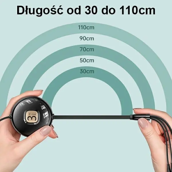 Kabel USAMS 3w1 USB do lightning/microUSB/USB-C 1m Niebieski