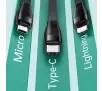 Kabel USAMS 3w1 USB do lightning/microUSB/USB-C 1m Niebieski