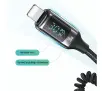 Ładowarka samochodowa USAMS 1xUSB+1xUSB-C 60W + kabel Ligtning 30W PD+QC Fast Charge Czarny