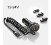 Ładowarka samochodowa USAMS 1xUSB+1xUSB-C 60W + kabel Ligtning 30W PD+QC Fast Charge Czarny