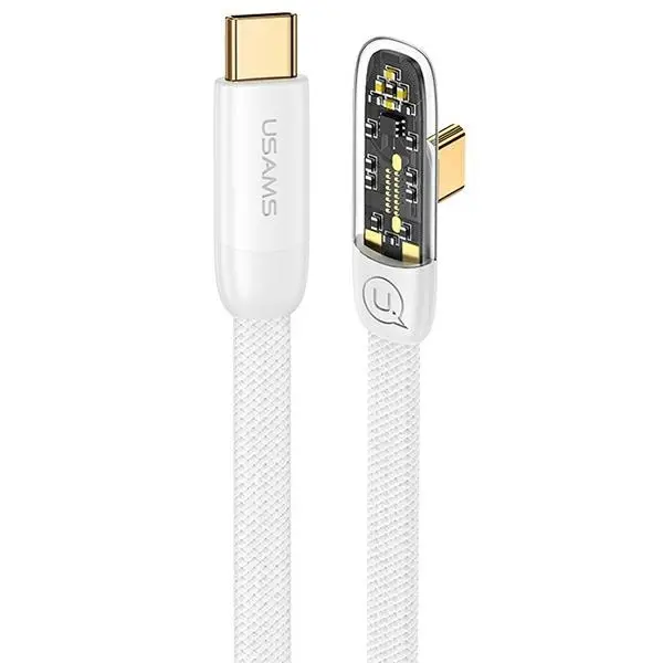 Kabel USAMS USB-C do USB-C PD 100W Fast Charging Iceflake Series 1,2m Biały