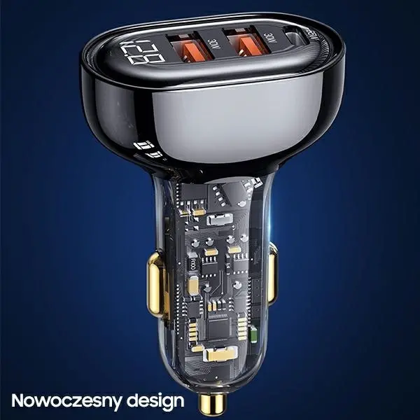 Ładowarka samochodowa USAMS 2xUSB+1xUSB-C 125W Fast Charge Czarny