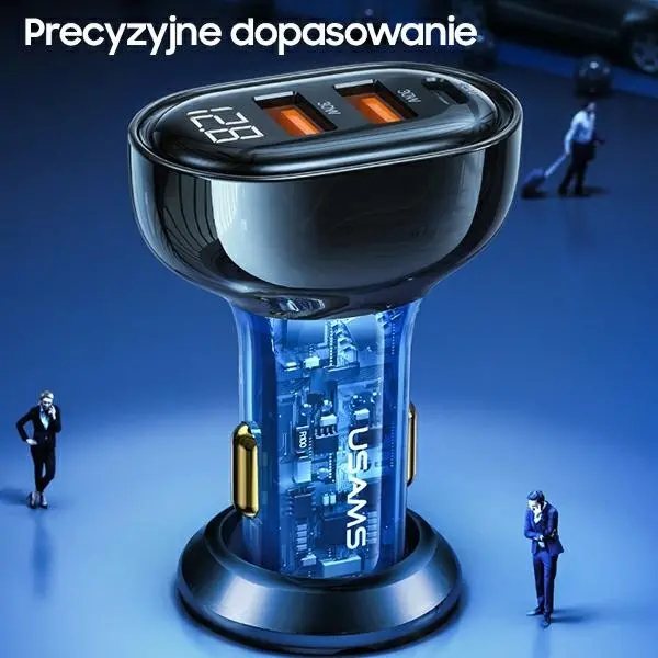 Ładowarka samochodowa USAMS 2xUSB+1xUSB-C 125W Fast Charge Czarny