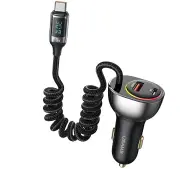 USAMS 1xUSB+1xUSB-C 60W + kabel USB-C 30W PD+QC Fast Charge Czarny
