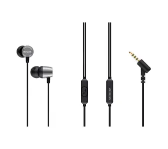 Słuchawki przewodowe Aiwa ESTM-30SL Doknałowe Mikrofon Srebrny