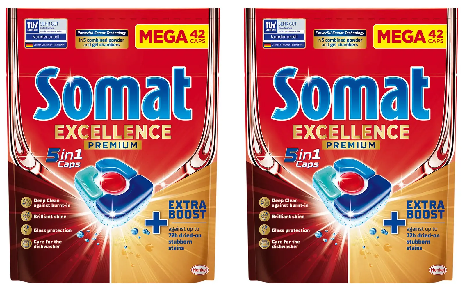 Kapsułki do zmywarki Somat Excellence Premium 5w1 zestaw 2x42szt.