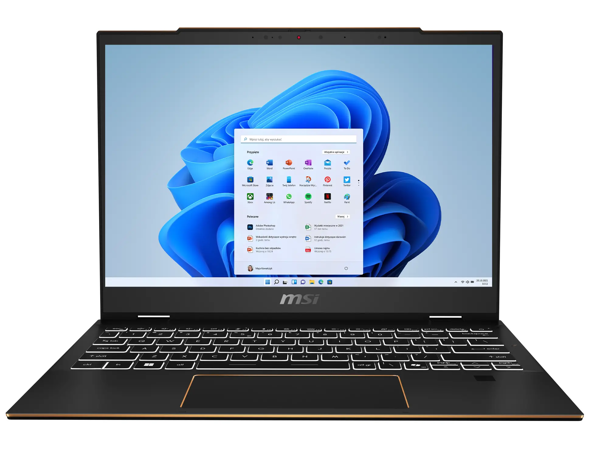 Laptop 2w1 MSI Summit 13 AI+ Evo A2VMTG-008PL Copilot+ PC 13,3" Ultra 7 258V 32GB RAM 1TB Dysk SSD Win11 Pro Czarny Funkcje AI