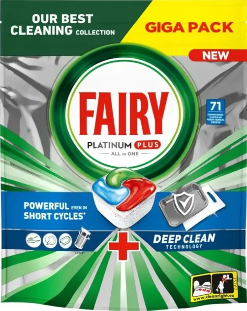 Kapsułki do zmywarki Fairy Platinum Plus All In One Fresh Herbal Breeze 71szt.