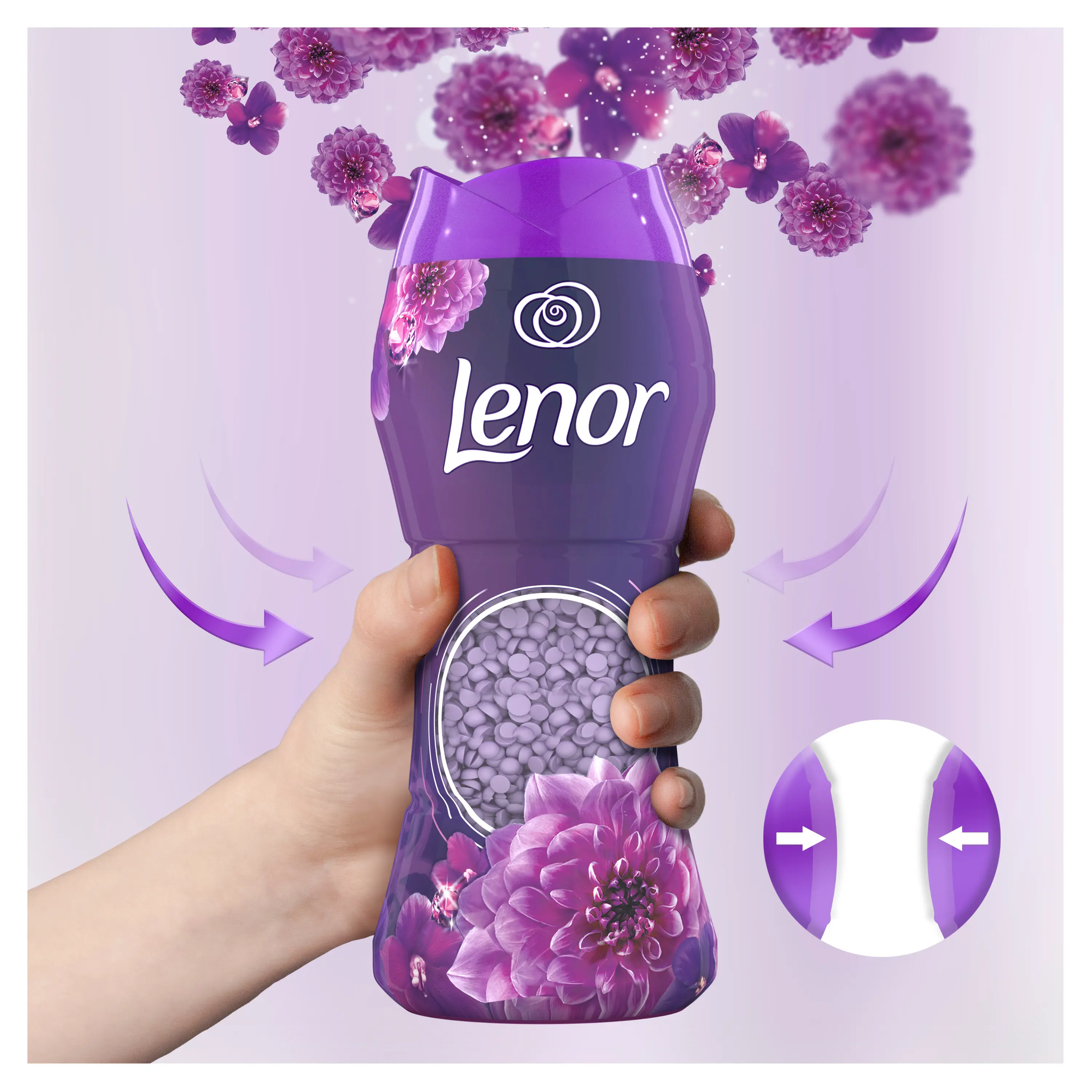 Zapach do pralki Lenor Perełki Amethyst & Floral bouquet 210g