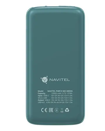 Powerbank Navitel PWR10 MX 10000mAh 22,5W Zielony