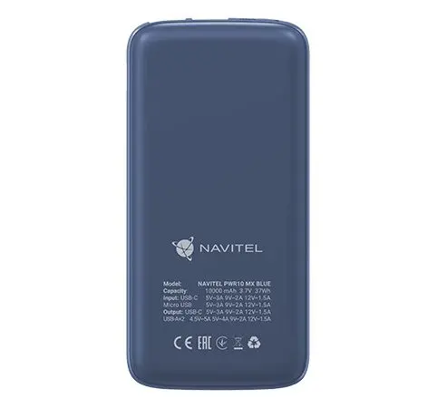 Powerbank Navitel PWR10 MX 10000mAh 22,5W Niebieski