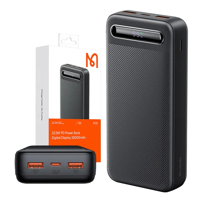 Powerbank Mcdodo MC-3891 Digital Display 20000mAh, 22.5W Czarny