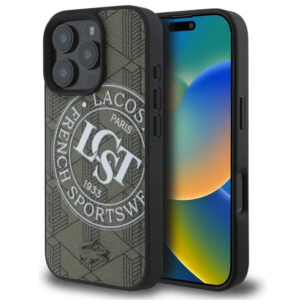 Etui Lacoste Mono Sportswear MagSafe do iPhone 16 Pro Max Khaki