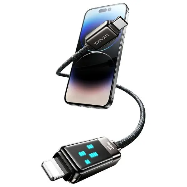 Kabel USAMS USB-C do Lightning 30W 1,2m Czarny