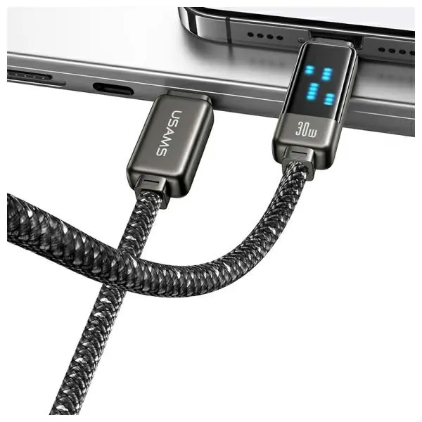 Kabel USAMS USB-C do Lightning 30W 1,2m Czarny