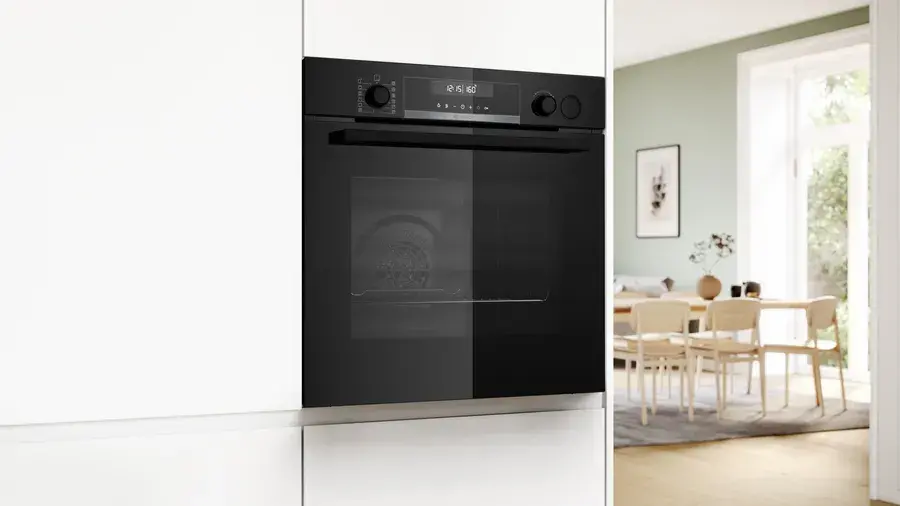 Piekarnik elektryczny parowy Bosch Serie 6 HRG578CB7 Termoobieg AirFry Termosonda Zdalne sterowanie Czarny