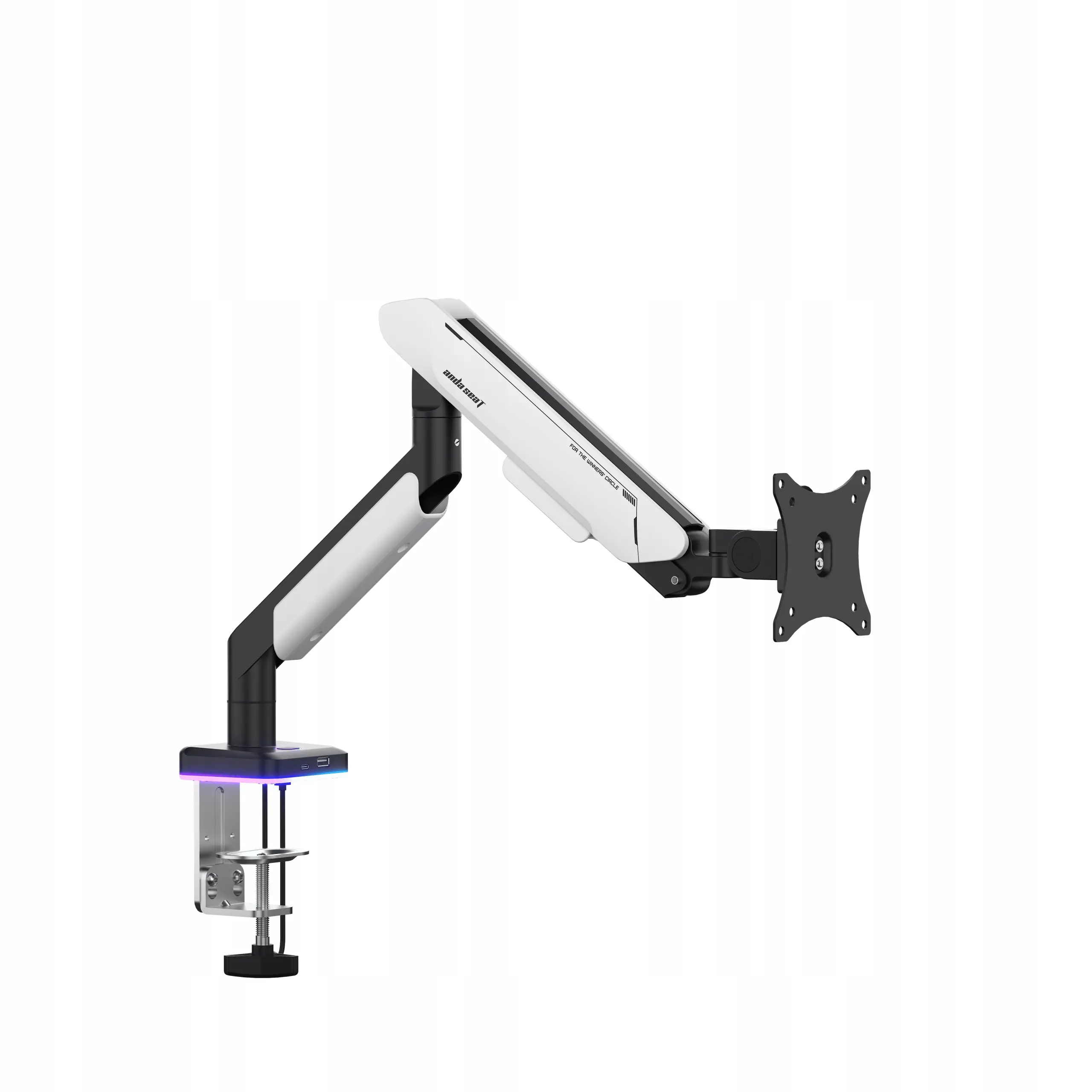 Uchwyt do monitora Anda Seat Stealth II PRO RGB od 17" do 42" Max 15kg Biały