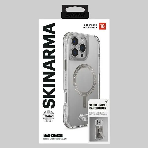 Etui Skinarma Saido Magnetic Charging do iPhone 16 Pro Max Srebrny