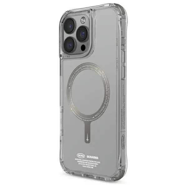 Etui Skinarma Saido Magnetic Charging do iPhone 16 Pro Max Srebrny