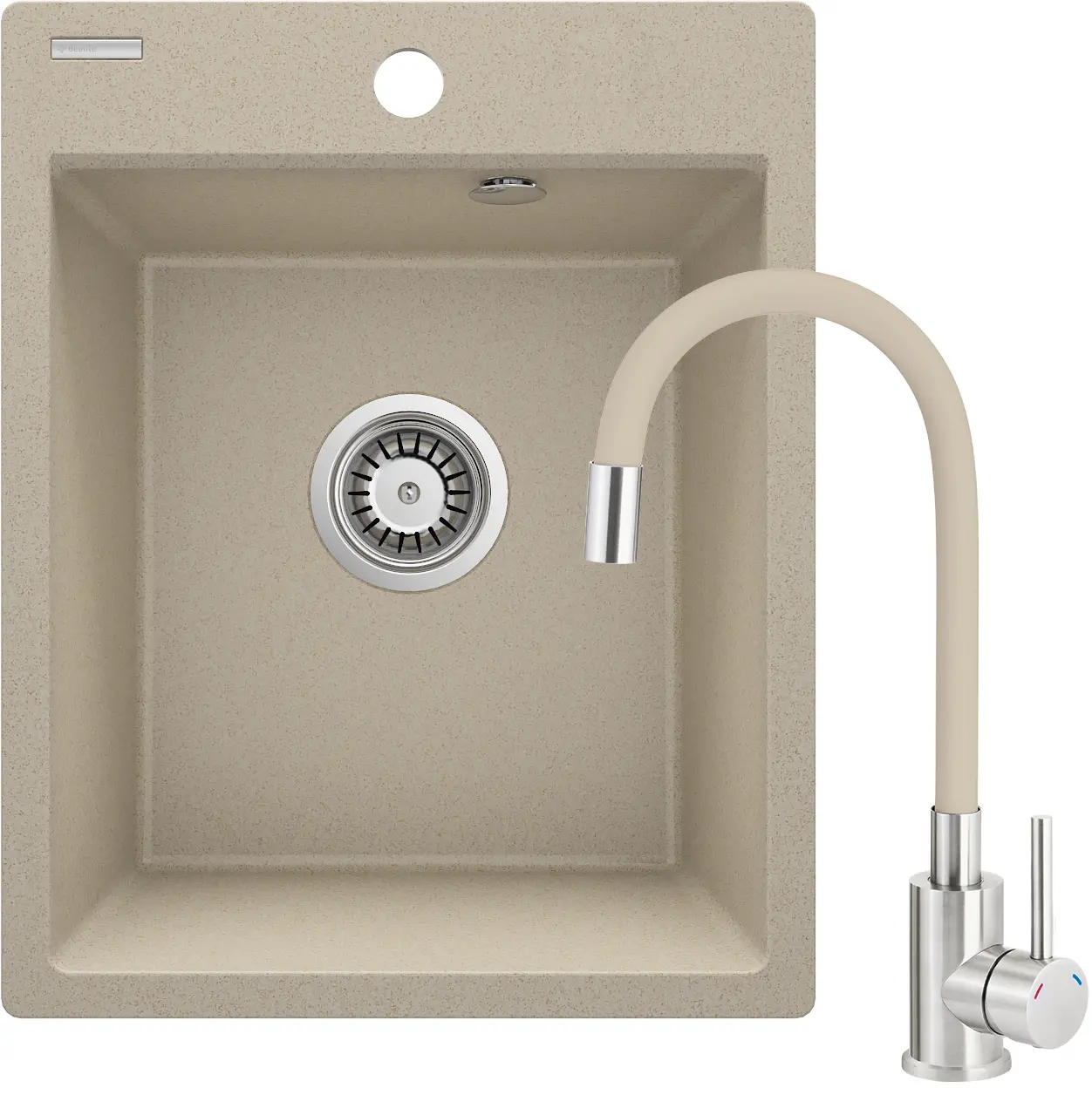 Zlewozmywak Deante Corio ZRCP7103 Piaskowy + bateria Beżowy