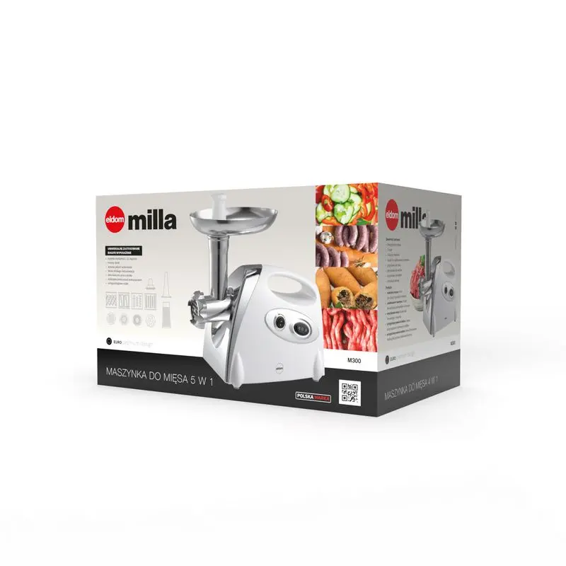 Maszynka do mięsa Eldom M300 800W 4 sitka Szatkownica Wyciskarka do soku