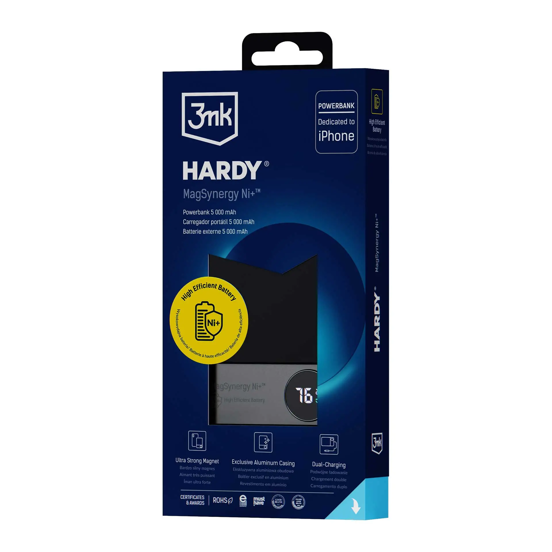 Powerbank 3mk Hardy MagSynergy Ni+ 5000mAh 22,5W Czarny