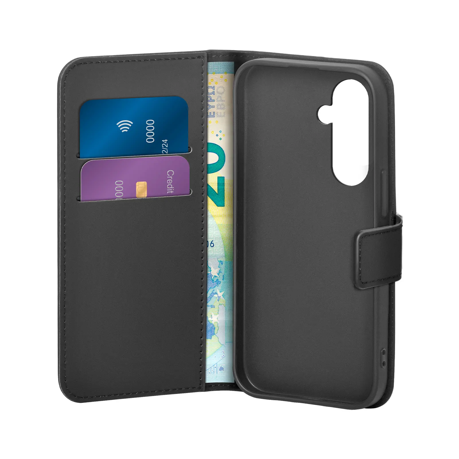 Etui Puro Case Wallet Stand do Galaxy S25 Czarny