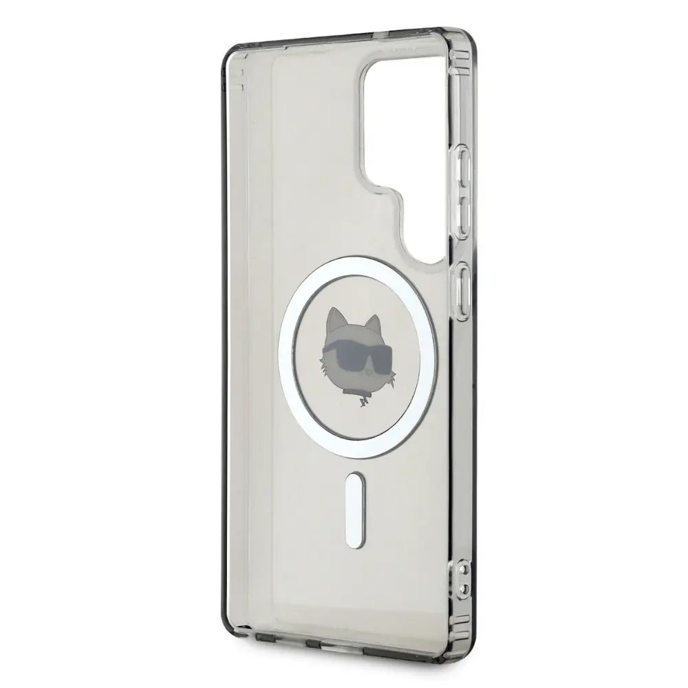 Etui Karl Lagerfeld Button Choupette Head Printed Logo MagSafe do Galaxy S25 Ultra Czarny