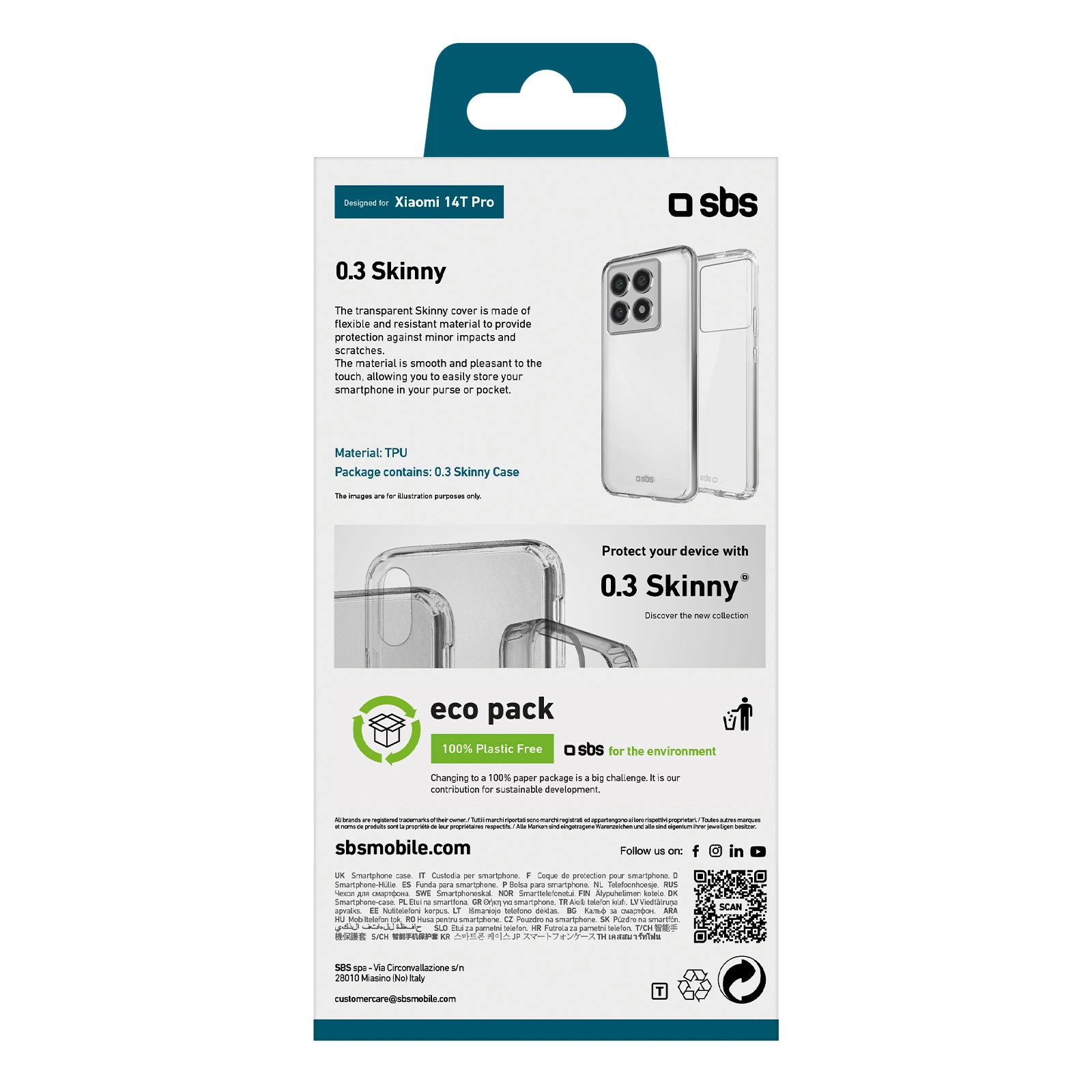 Etui SBS Skinny do Xiaomi 14T Pro Przezroczysty