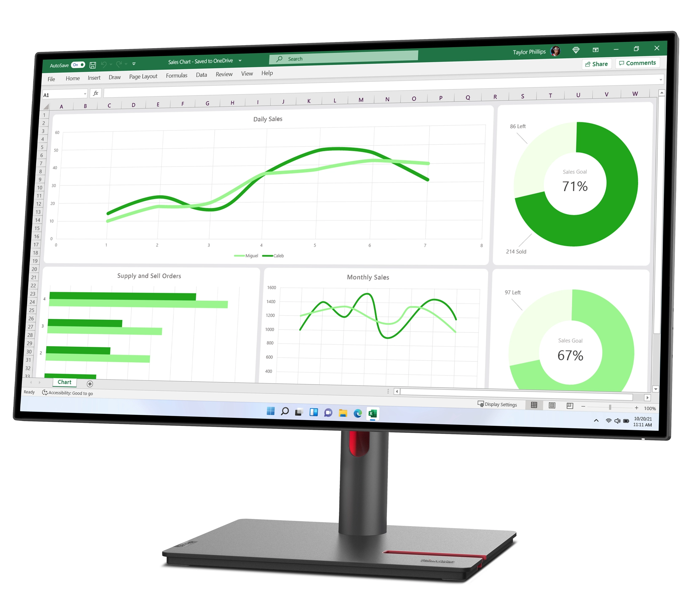 Monitor Lenovo ThinkVision P27q-30 27" 2K IPS 60Hz 4ms