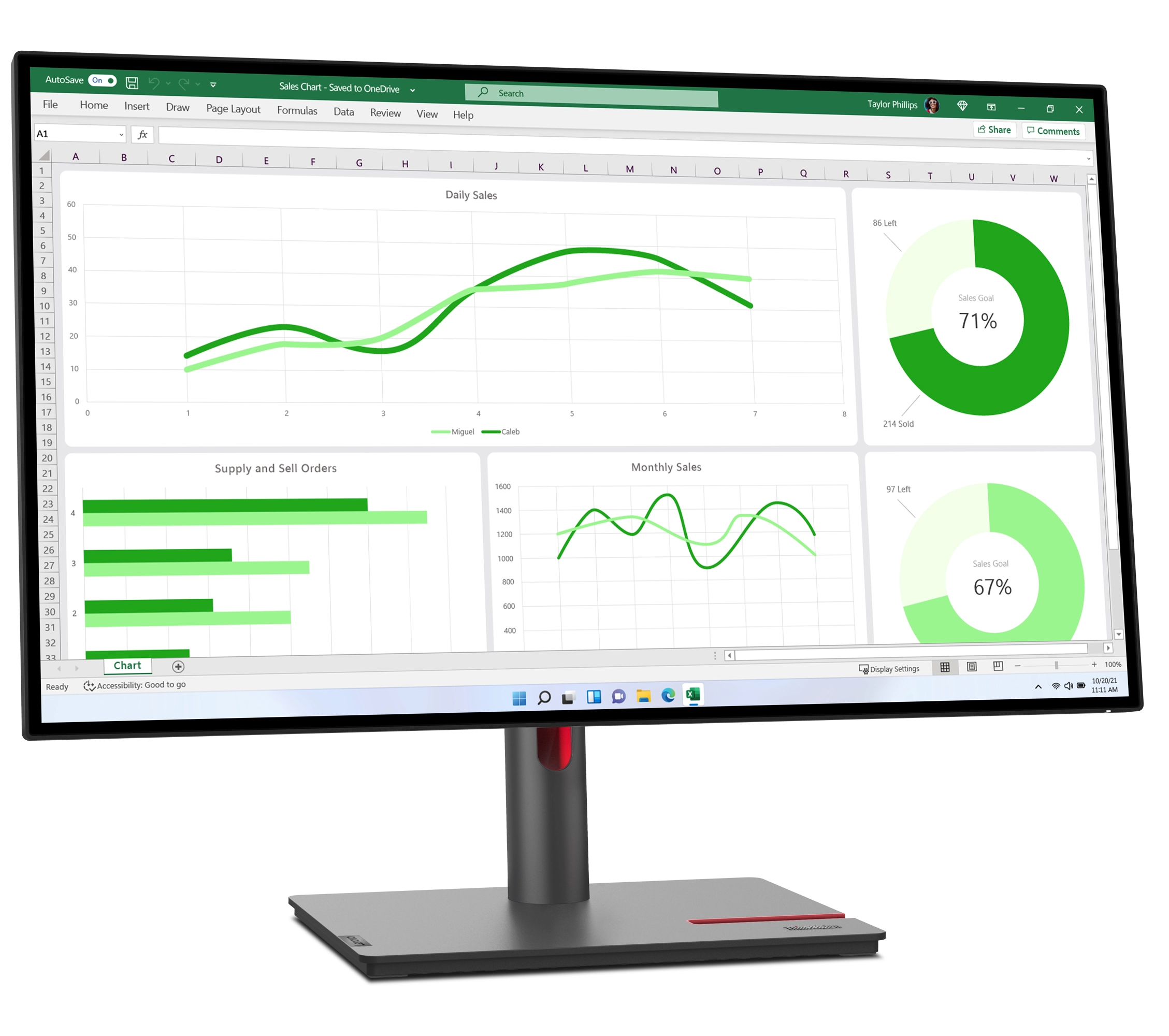 Monitor Lenovo ThinkVision P27q-30 27" 2K IPS 60Hz 4ms