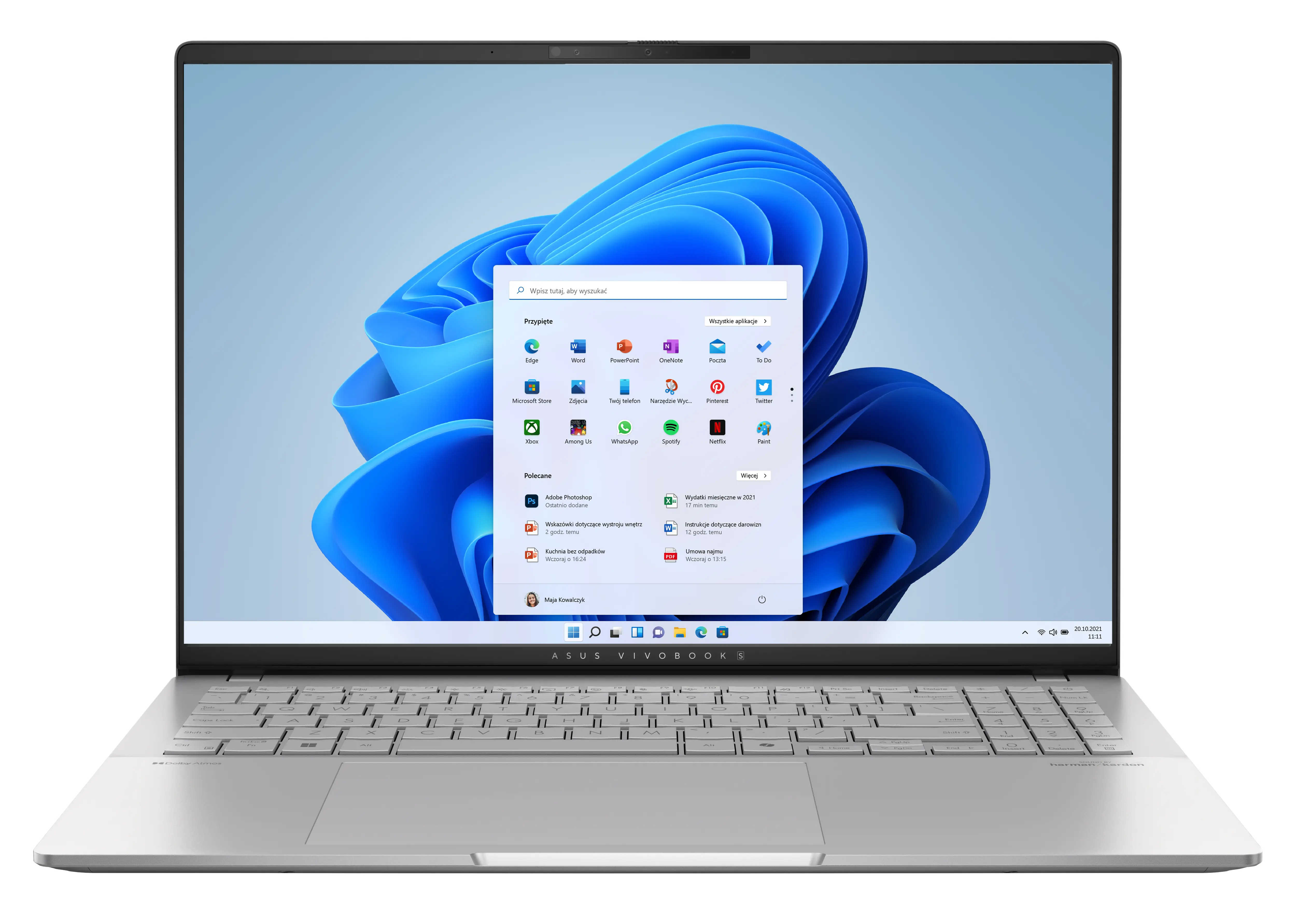 Laptop ASUS Vivobook S 16 M5606KA-RI104W OLED 16" 120Hz Ryzen AI 5 340 24GB RAM 512GB Dysk SSD Win11 Srebrny Funkcje AI