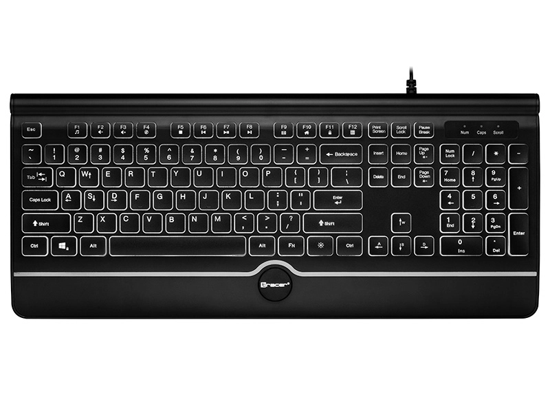 Klawiatura membranowa Tracer Ofis Pro USB Białe podświetlenie Czarny