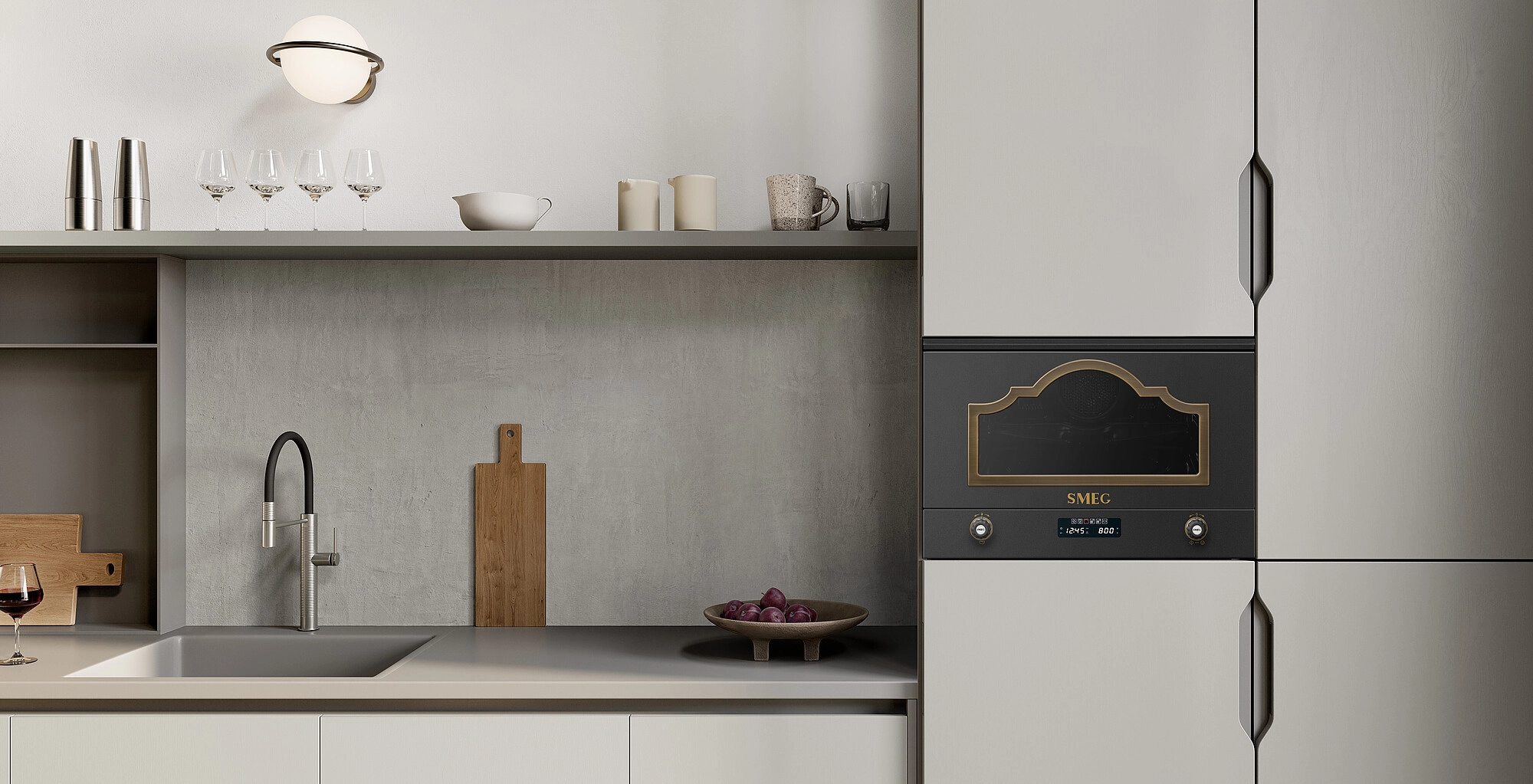 Kuchenka mikrofalowa Smeg Cortina MP722AO Grill