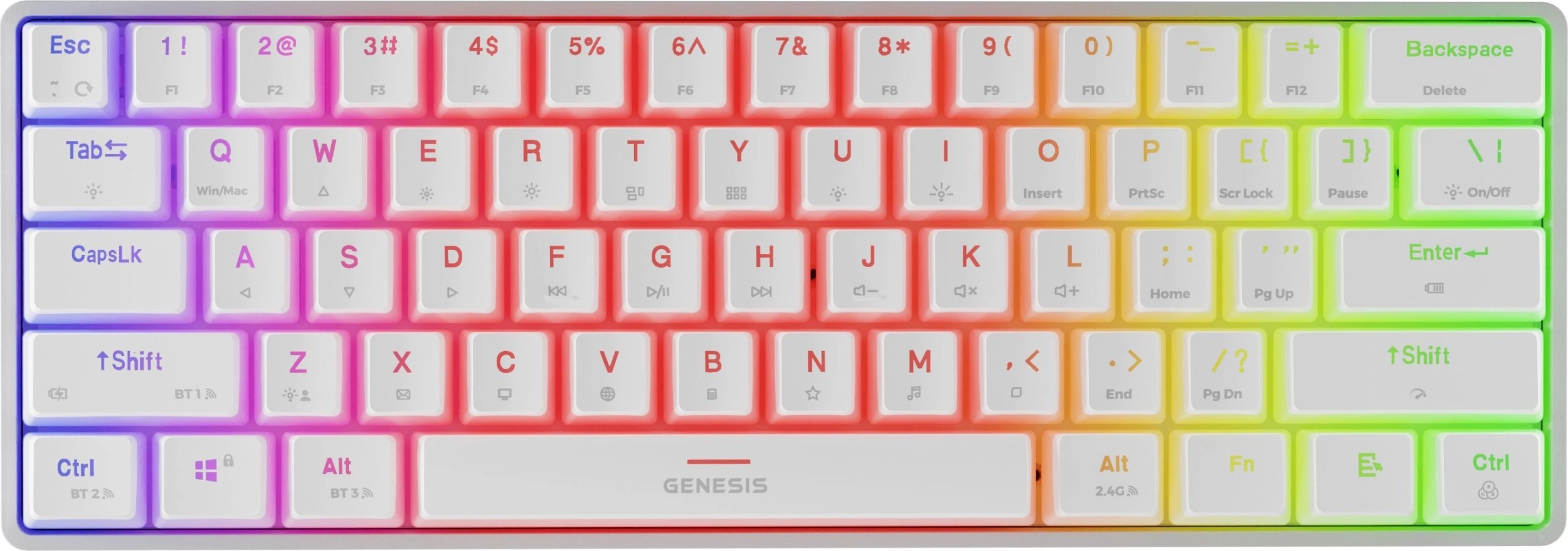 Klawiatura mechaniczna Genesis Thor 660 G2 Gateron Red Biały