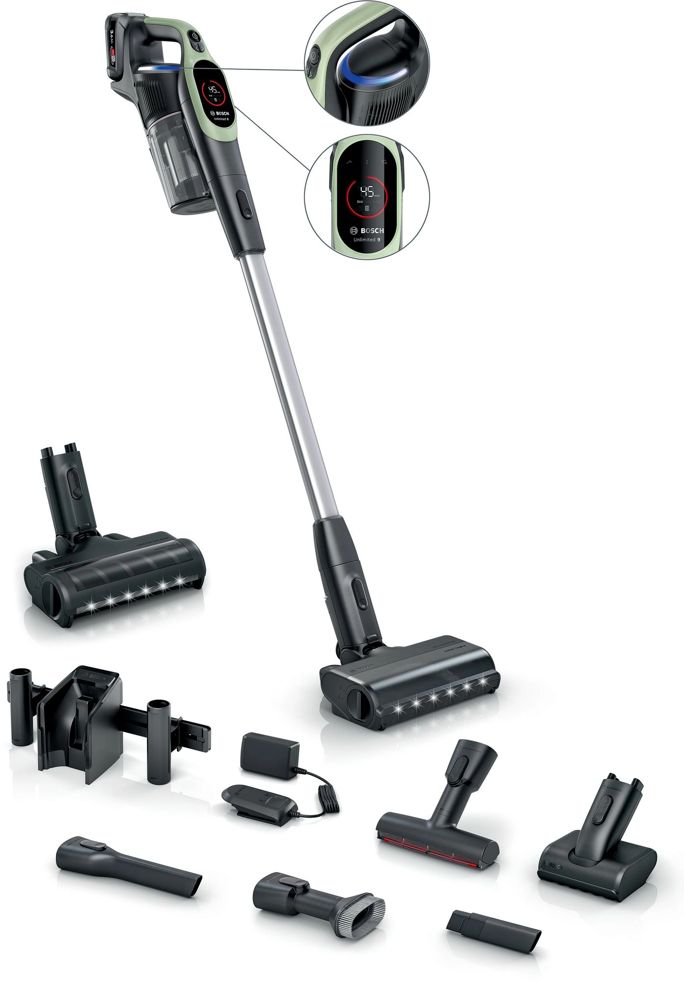 Bosch Unlimited 9 BCS931TQC 60min Wymienny akumulator Mini elektroszczotka