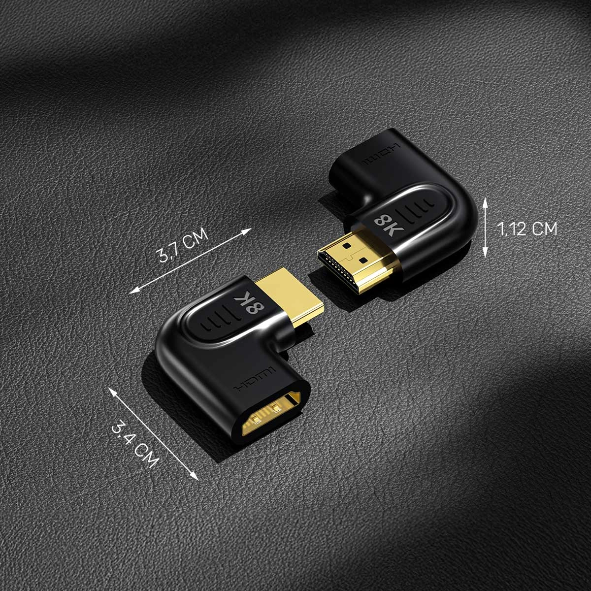 Adapter Unitek A1047ABK03 Kątowy Płaski 8K HDMI 90 i 270 stopni