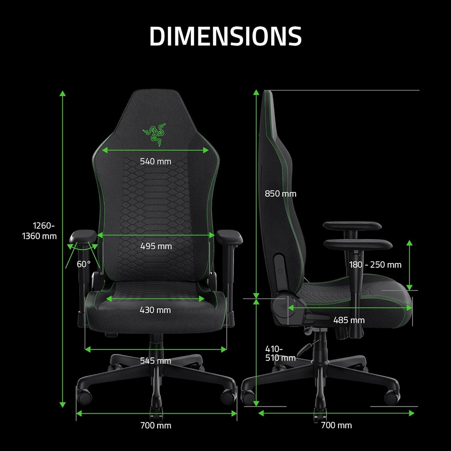 Fotel Razer Iskur V2 X Fabric Gamingowy do 136kg Tkanina Czarny