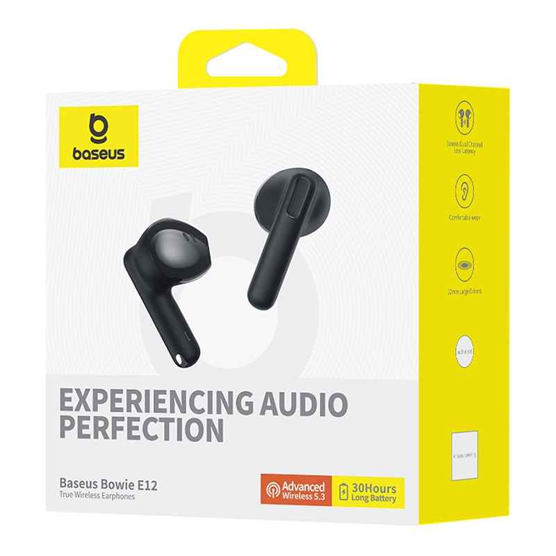 Słuchawki bezprzewodowe Baseus Bowie E12 Douszne Bluetooth 5.3 Czarny
