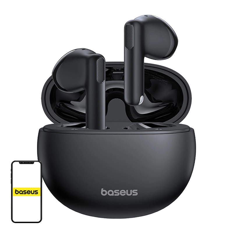 Słuchawki bezprzewodowe Baseus Bowie E12 Douszne Bluetooth 5.3 Czarny