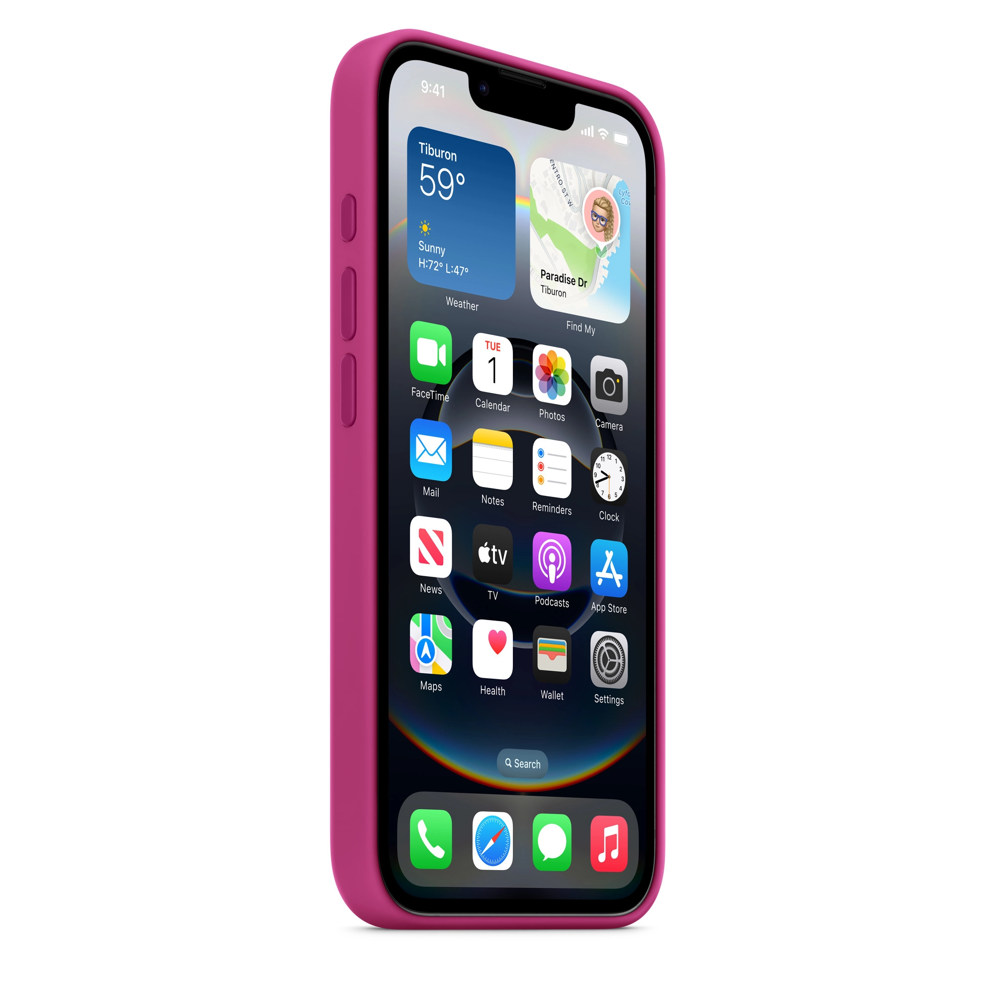 Etui Apple Silicone Case do iPhone 16e Żywy róż