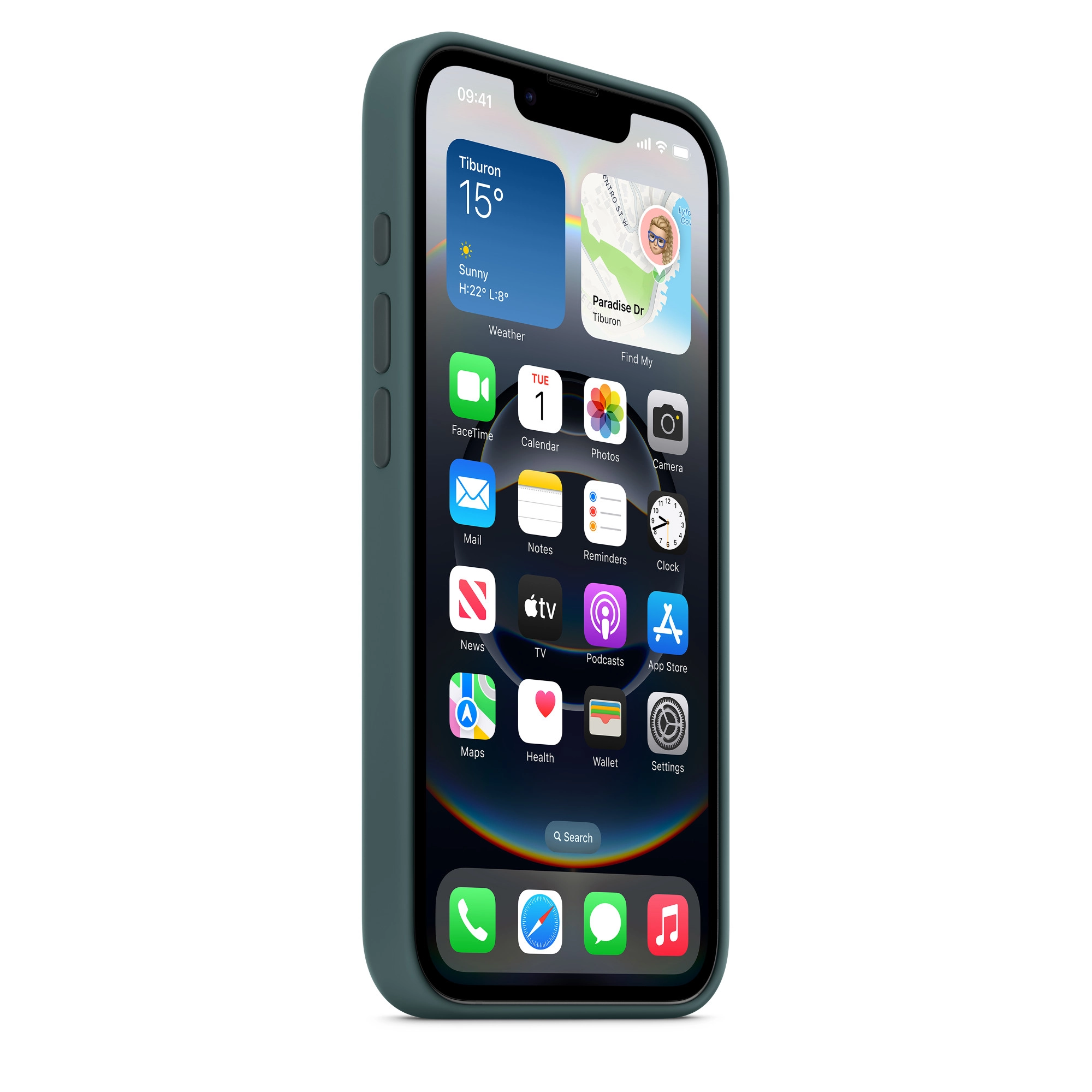 Etui Apple Silicone Case do iPhone 16e Górskie jezioro