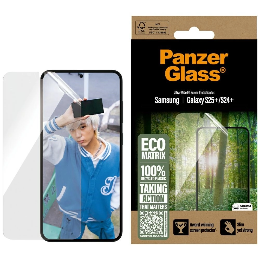 Szkło hartowane PanzerGlass Eco Matrix Ultra-Wide Fit do Galaxy S25 Plus